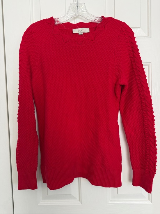 LOFT Sweaters - NWT LOFT Women’s Small Red Textured Crewneck Sweater